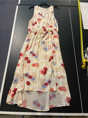 Lucky Brand Cream Floral Sleeveless Midi Dress